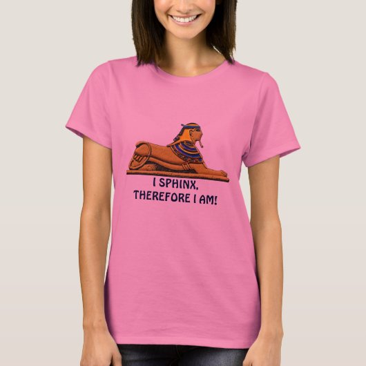 Grappig ouderlijk Egyptisch Sphinx Joke Design T-shirt (Voorkant)
