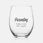 Grappig Ouderschap citaat Wijnglas Zonder Voet (Voorkant)