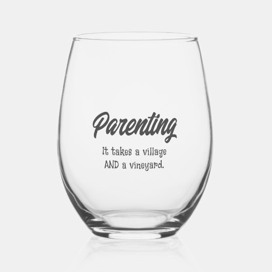 Grappig Ouderschap citaat Wijnglas Zonder Voet (Voorkant)