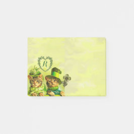GRAPPIG OUDERWETSE ST.PATRICK'S DAY CATS MONOGRAM POST-IT® NOTES