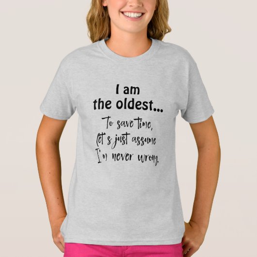 Grappig oudste broer en zus quote T-shirt (Voorkant)