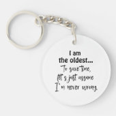 Grappig oudste broer en zus quote T-shirt Sleutelhanger (Voorkant)