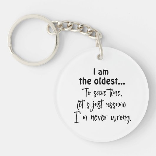 Grappig oudste broer en zus quote T-shirt Sleutelhanger (Voorkant)