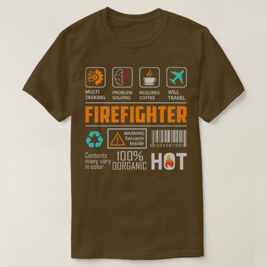 Grappig over brandweerman t-shirt (Design voorkant)