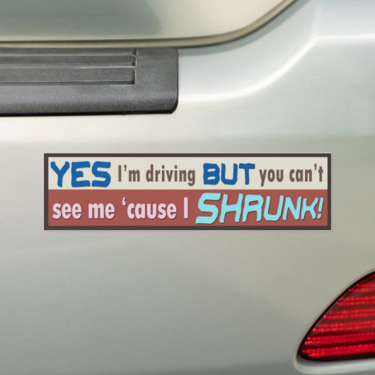 Grappig over de Bumpersticker. Bumpersticker (Op auto)