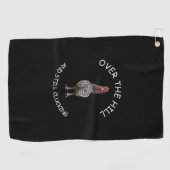 Grappig over de heuvel die nog steeds Rooster Blac Golfhanddoek (Horizontaal)