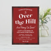Grappig over de heuvel elke leeftijd verjaardagsfe kaart (Staand voorkant)