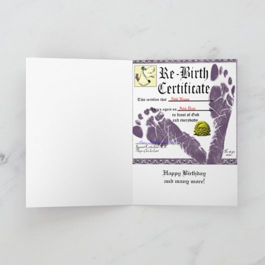 Grappig over de heuvel van de verjaardag kaart (Binnen)