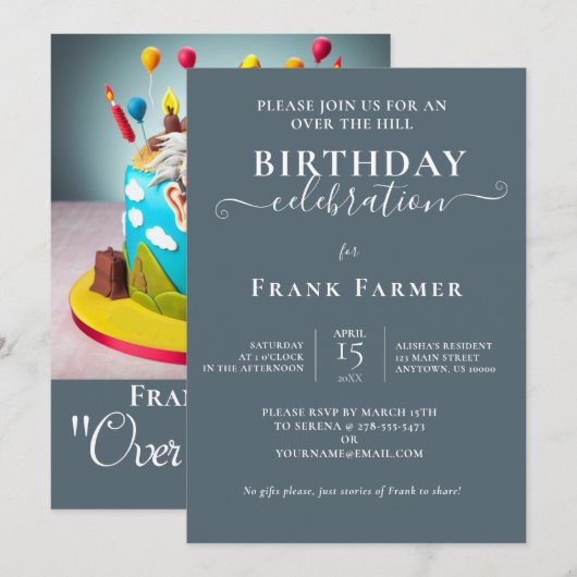 GRAPPIG OVER DE HEUVEL VERJAARDAGSTAARTFEEST KAART (Voorkant / Achterkant)