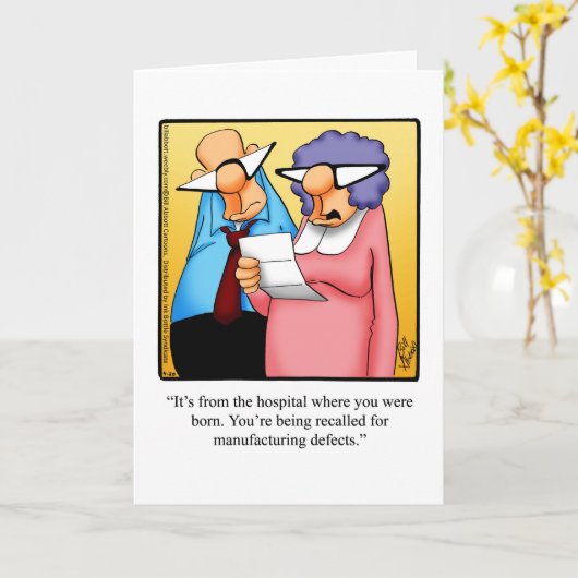 Grappig over de Hill Birthday Kaart voor hem (Gele Bloem)