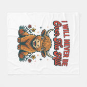 Grappig Over De Hill Hoogland Koe Geboren Ontwerp_ Fleece Deken (Voorkant (Horizontaal))