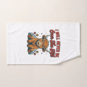 Grappig Over De Hill Hoogland Koe Geboren Ontwerp_ Handdoek (Handdoek)