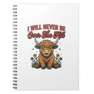 Grappig Over De Hill Hoogland Koe Geboren Ontwerp_ Notitieboek