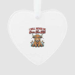 Grappig Over De Hill Hoogland Koe Geboren Ontwerp_ Ornament