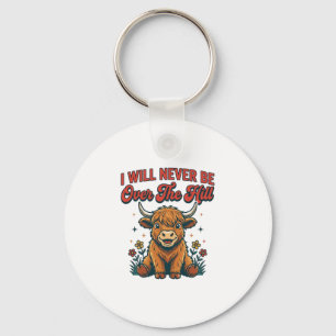 Grappig Over De Hill Hoogland Koe Geboren Ontwerp_ Sleutelhanger