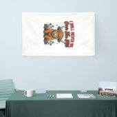 Grappig Over De Hill Hoogland Koe Geboren Ontwerp_ Spandoek (Beurs)