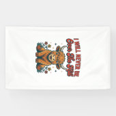 Grappig Over De Hill Hoogland Koe Geboren Ontwerp_ Spandoek (Horizontaal)