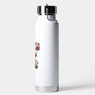 Grappig Over De Hill Hoogland Koe Geboren Ontwerp_ Waterfles