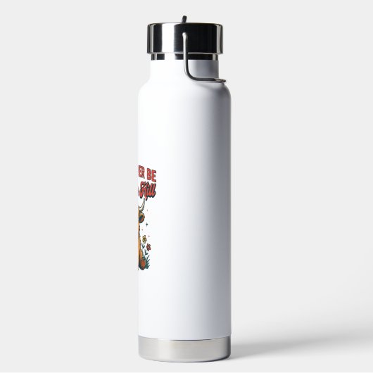 Grappig Over De Hill Hoogland Koe Geboren Ontwerp_ Waterfles (Links)