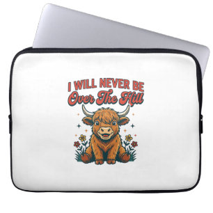 Grappig Over De Hill Hoogland Koe Verjaardag Ontwe Laptop Sleeve