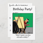 Grappig over the Hill Birthday uitnodigingen (Voorkant / Achterkant)