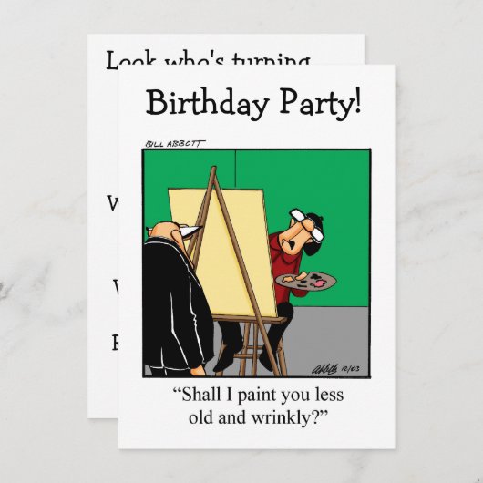 Grappig over the Hill Birthday uitnodigingen (Voorkant / Achterkant)