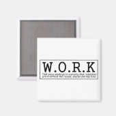 Grappig over werk koelkast magneet (Voorkant / Achterkant)