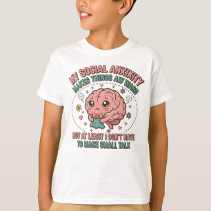Grappig Overdenkende Hersenen Cartoon T-shirt