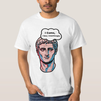 Grappig Overdenkende Romeinse Standbeeld Pop Art T T-shirt