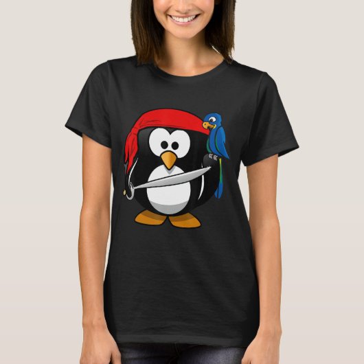 Grappig Overhemd met Pirate Penguin Animal Comic C T-shirt (Voorkant)