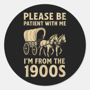 Grappig overhemd voor papa Mannen vrouwen im uit 1 Ronde Sticker