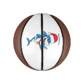 Grappig overzicht van de cartoon van de kersthaai basketbal (Verticaal)
