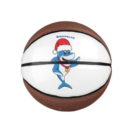 Grappig overzicht van de cartoon van de kersthaai basketbal (Voorkant)