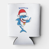 Grappig overzicht van de cartoon van de kersthaai blikjeskoeler (Voorkant)