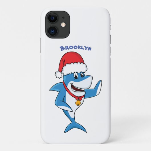 Grappig overzicht van de cartoon van de kersthaai Case-Mate iPhone case (Achterkant)