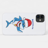 Grappig overzicht van de cartoon van de kersthaai Case-Mate iPhone case (Achterkant (horizontaal))