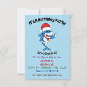 Grappig overzicht van de cartoon van de kersthaai kaart (Voorkant)