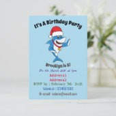 Grappig overzicht van de cartoon van de kersthaai kaart (Staand voorkant)