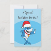 Grappig overzicht van de cartoon van de kersthaai kaart (Achterkant)