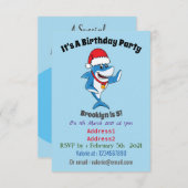 Grappig overzicht van de cartoon van de kersthaai kaart (Voorkant / Achterkant)