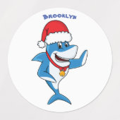 Grappig overzicht van de cartoon van de kersthaai labels (Design 1)