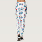 Grappig overzicht van de cartoon van de kersthaai leggings (Achterkant)