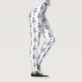 Grappig overzicht van de cartoon van de kersthaai leggings (Rechts)