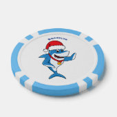 Grappig overzicht van de cartoon van de kersthaai poker chips (Enkel)