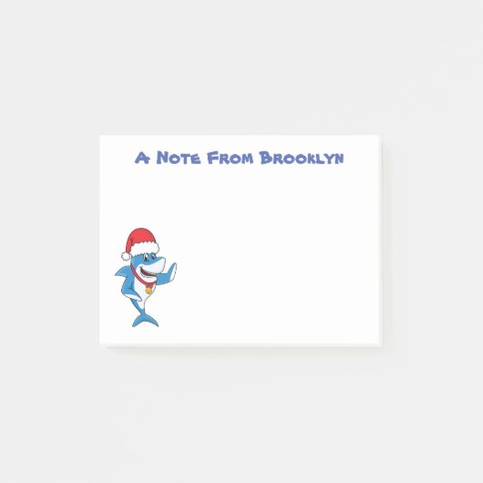 Grappig overzicht van de cartoon van de kersthaai post-it® notes (Voorkant)