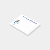 Grappig overzicht van de cartoon van de kersthaai post-it® notes (Schuin)