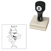 Grappig overzicht van de cartoon van de kersthaai rubberstempel (Gestempeld)
