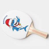 Grappig overzicht van de cartoon van de kersthaai tafeltennisbatje (Zijkant)