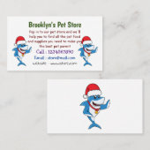 Grappig overzicht van de cartoon van de kersthaai visitekaartje (Voorkant / Achterkant)