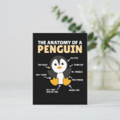 Grappig overzicht van een pinguïn in de anatomie briefkaart (Staand voorkant)